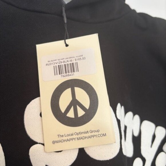 NWT MadHappy Hoodie So Sorry No Wifi | Black | Size Medium - Picture 3 of 3